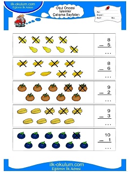 Çocuklar İçin toplam işlemi yaprak testleri 